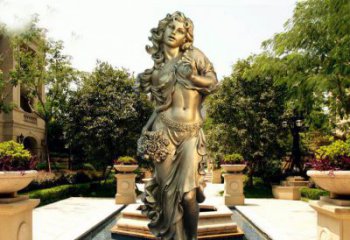 贵阳华丽蓬勃的铜雕女神像