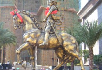 贵阳华丽的骑士雕塑，引人注目的西方骑马战士纪念铜雕