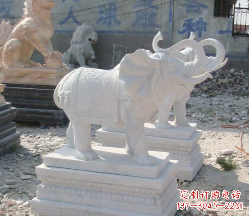 贵阳汉白玉天然大象雕塑