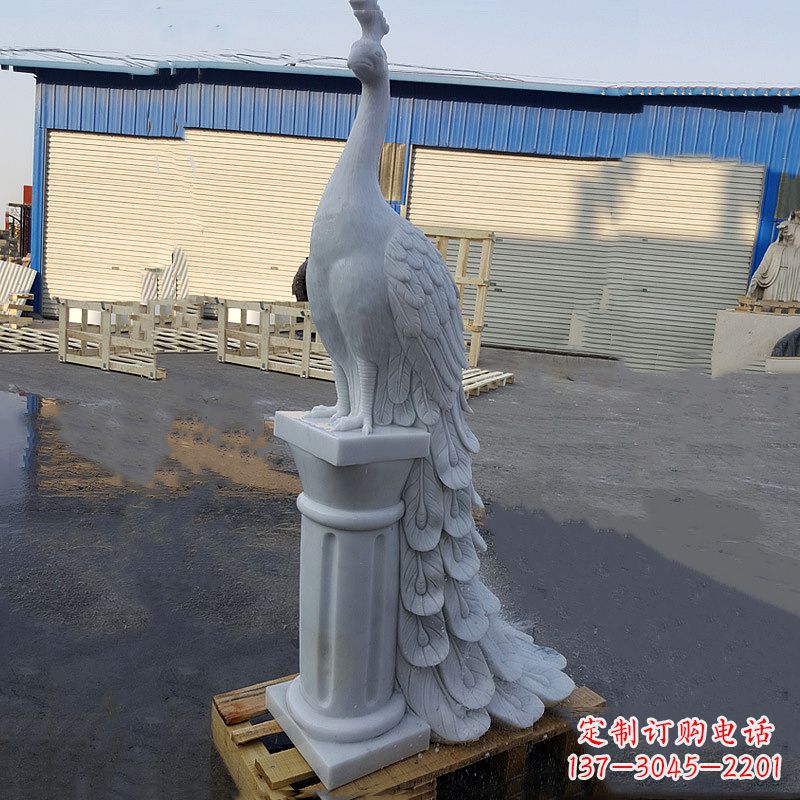 贵阳汉白玉孔雀雕塑，传承艺术精髓
