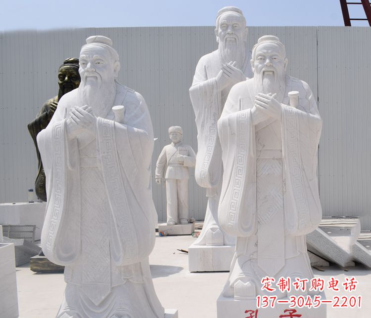 贵阳汉白玉孔子石雕——传承古代文明，流传着智慧