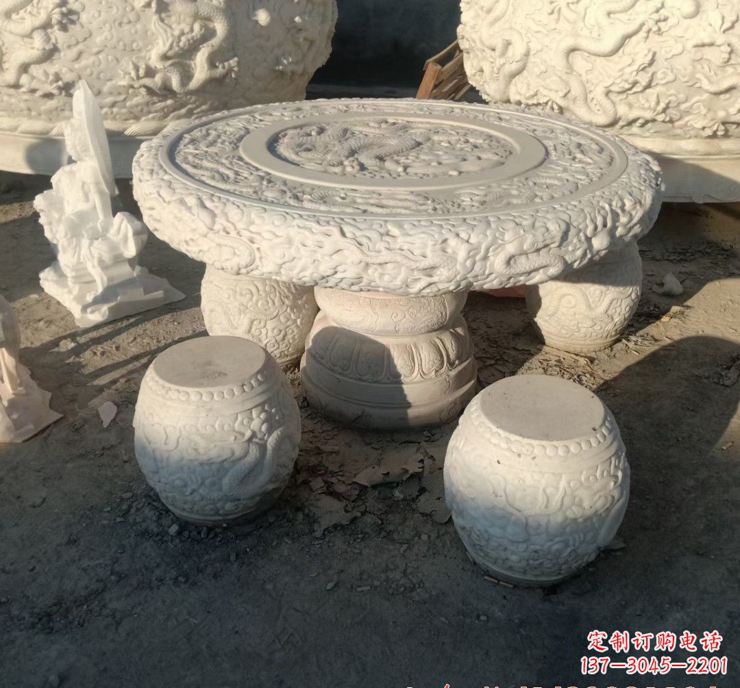 贵阳中领雕塑推出的汉白玉魔力龙雕塑，以汉白玉…