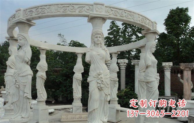贵阳汉白玉欧式凉亭雕塑,尽享悠然凉意
