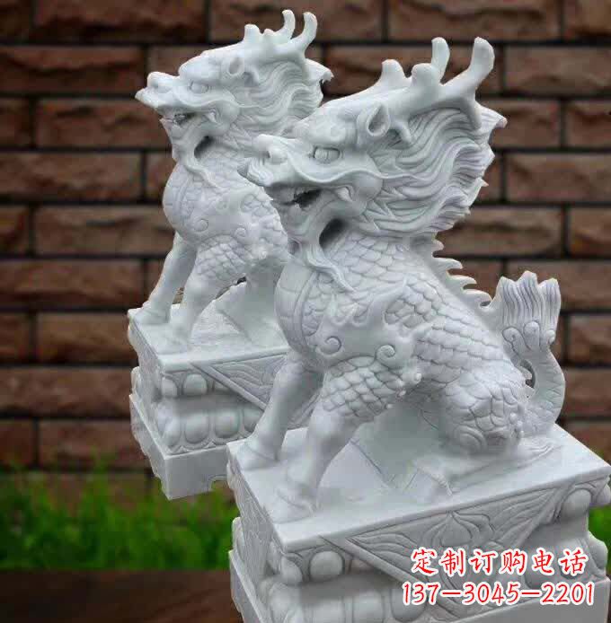 贵阳汉白玉麒麟雕塑1