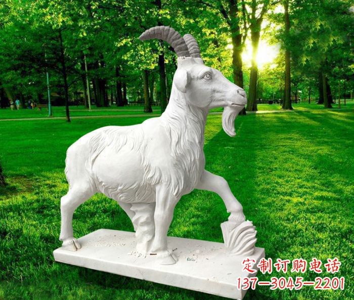 贵阳汉白玉精美山羊雕塑