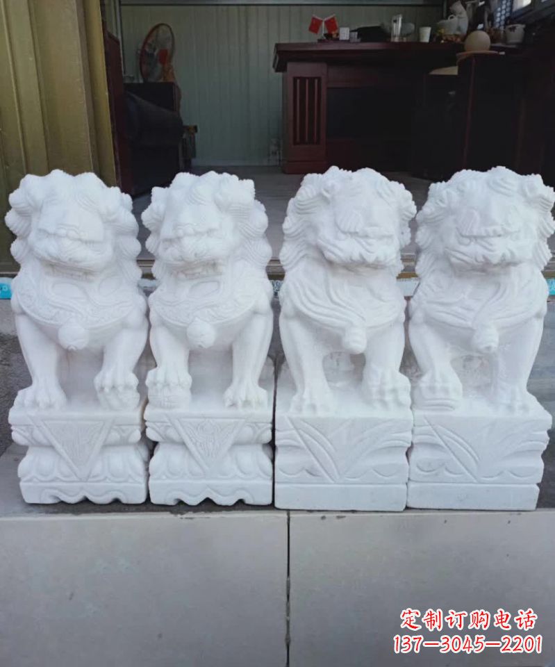 贵阳汉白玉狮子雕塑1
