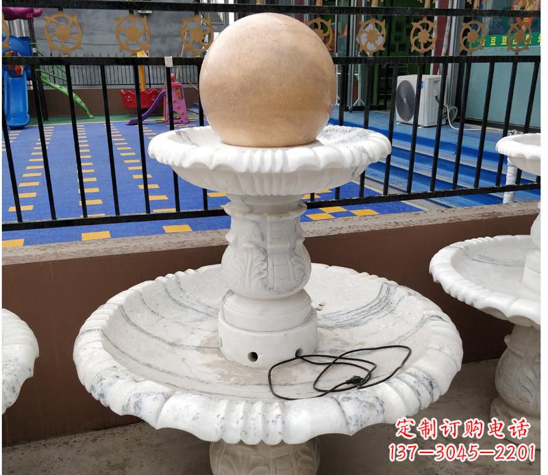 贵阳高贵典雅的汉白玉风水球雕塑