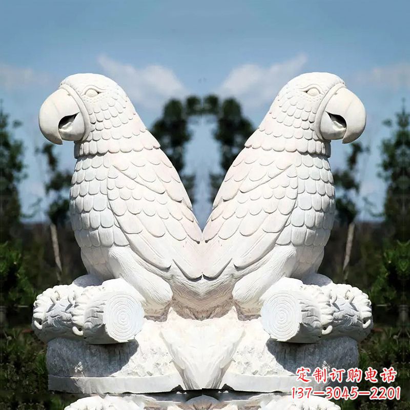 贵阳汉白玉鹦鹉石雕，令你赏心悦目