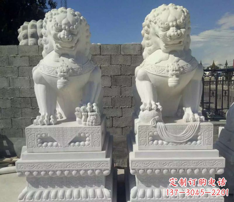 贵阳汉白玉镇宅狮子石雕,完美贴近生活