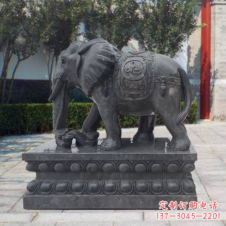 贵阳黑色大象石雕,独特雕塑制作享受