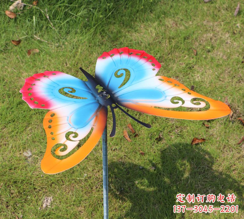 贵阳红橙蓝不锈钢蝴蝶雕塑