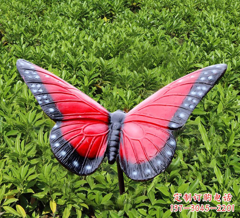贵阳红色玻璃钢蝴蝶雕塑