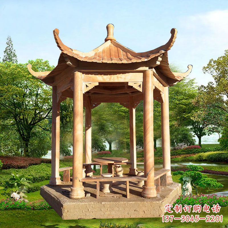 贵阳红色大理石凉亭