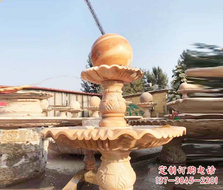 贵阳湖北石雕风水球喷泉——精品水泵雕塑