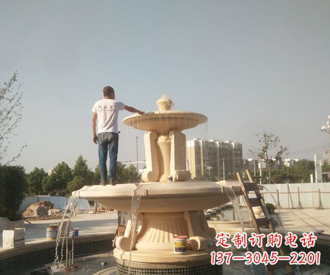 贵阳艺术喷泉石雕，实现室外屋顶空间美化
