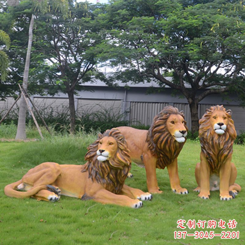 贵阳把公园里的斗勇气释放出来--领雕金刚户外仿真狮子雕塑