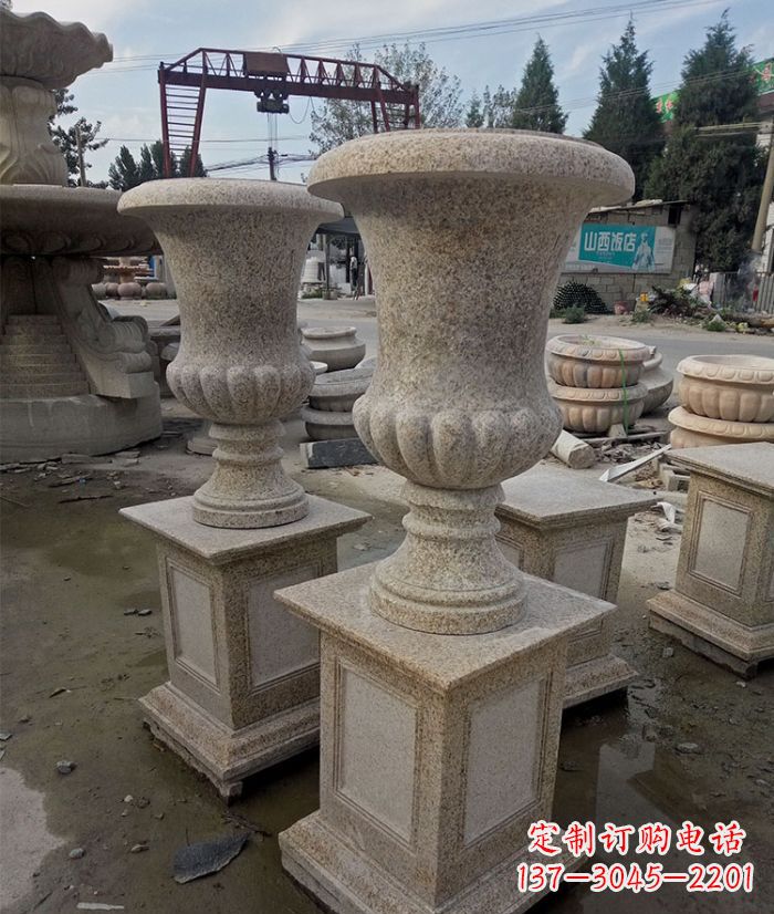 贵阳花岗岩欧式花钵小区石雕花盆