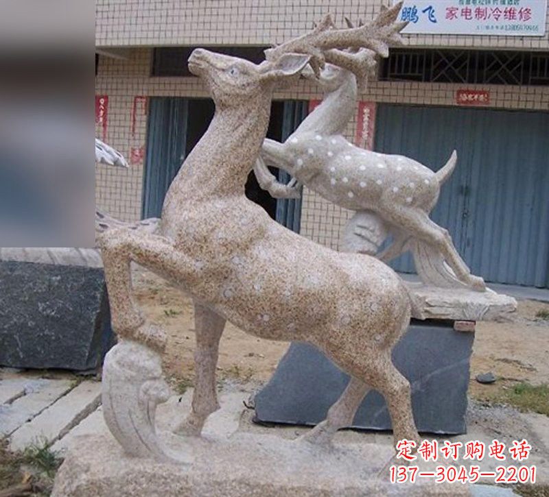 贵阳花岗岩梅花鹿雕塑，象征着美丽的永恒