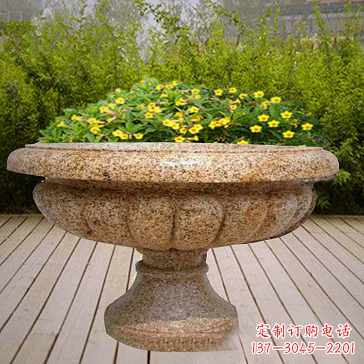 贵阳花岗岩欧式园林花盆雕塑
