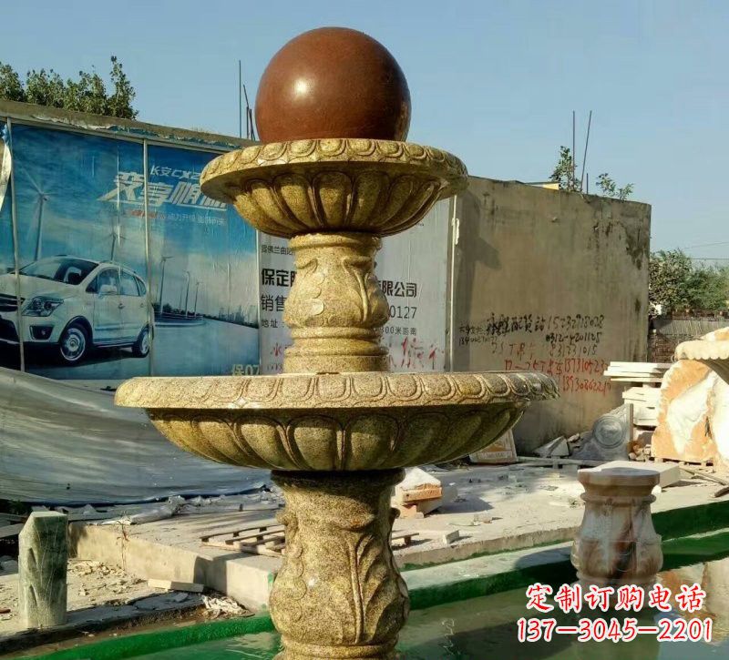 贵阳精美花岗岩双层风水球雕塑