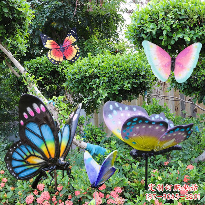贵阳花园玻璃钢仿真蝴蝶雕塑