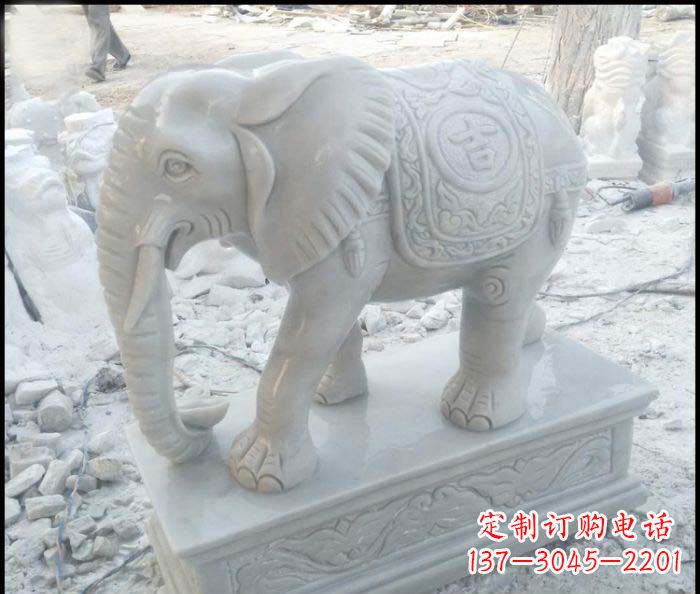 贵阳高端大象汉白玉雕塑
