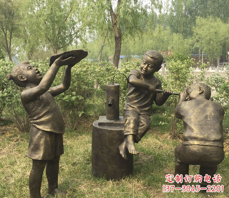 贵阳艺术熊孩子，活泼可爱的儿童雕塑