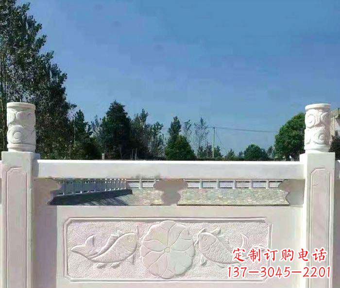 贵阳精美汉白玉石浮雕栏板