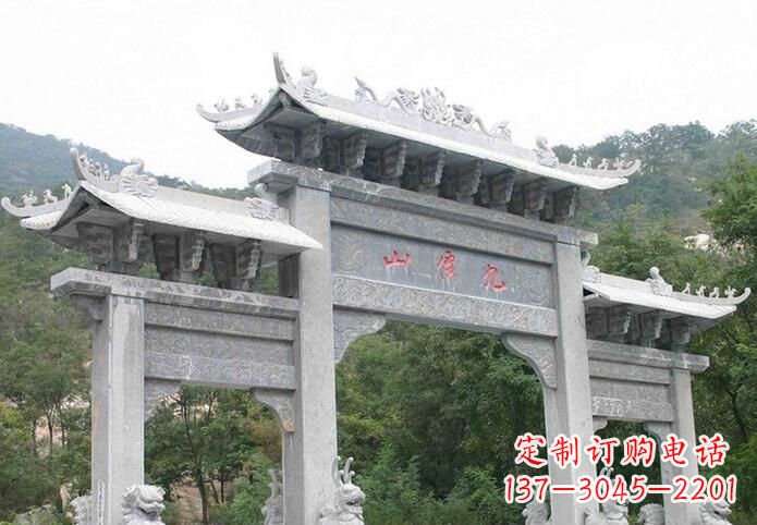 贵阳三门仿古牌坊石雕,精美绝伦