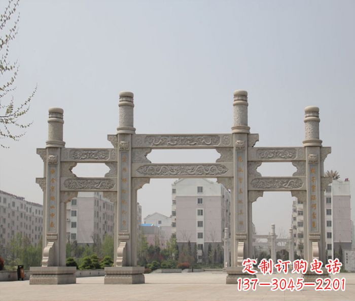 贵阳上中领雕塑:牌坊石雕定制