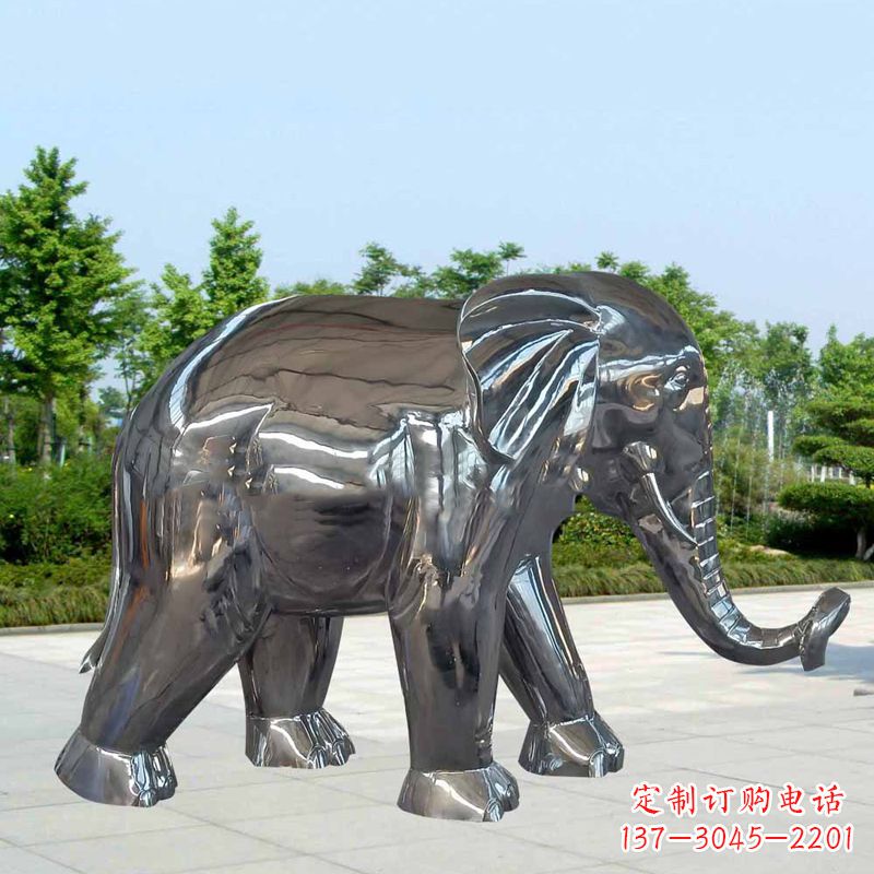 贵阳镜面不锈钢大象雕塑