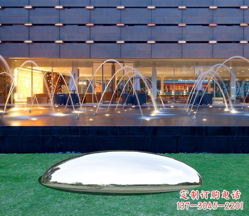 贵阳镜面不锈钢鹅卵石雕塑 