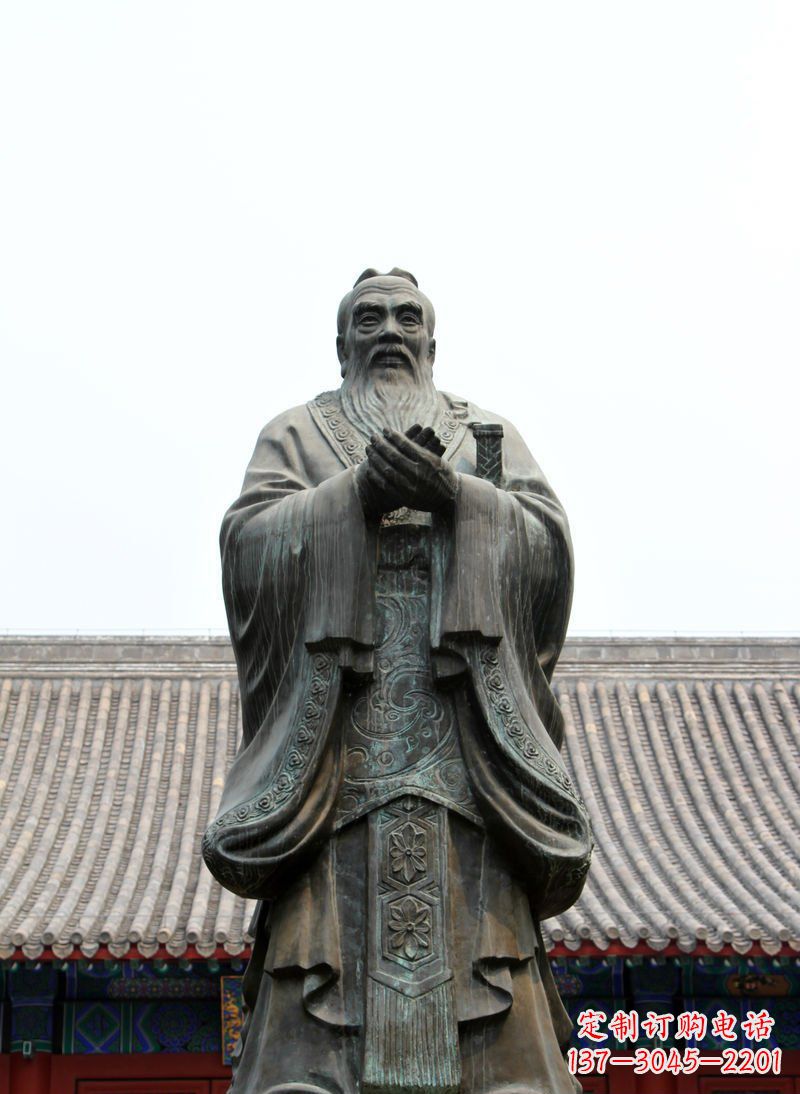 贵阳高雅古典，孔子青铜雕塑