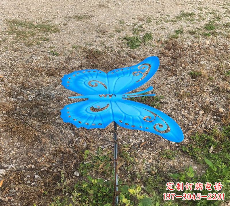 贵阳蓝色不锈钢铁艺蝴蝶雕塑