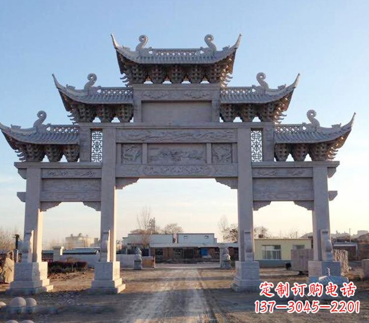 贵阳传承创新，老石牌坊雕塑定制