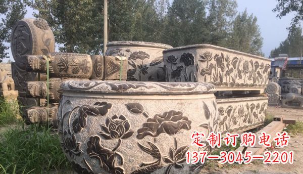 贵阳出类拔萃的丝绸石浮雕仿古圆水缸