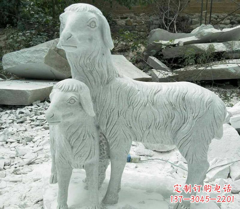 贵阳羚羊石雕公园动物摆件