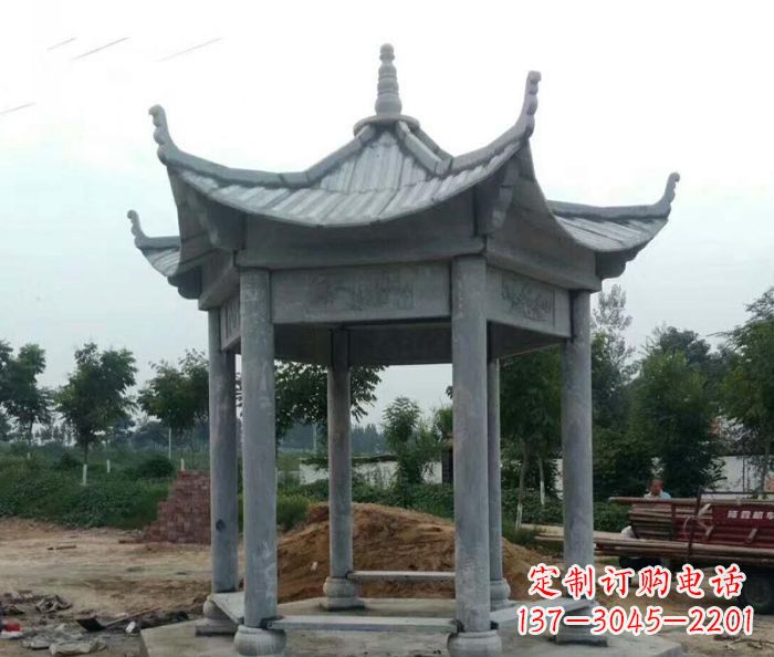 贵阳六角石雕凉亭 (4)