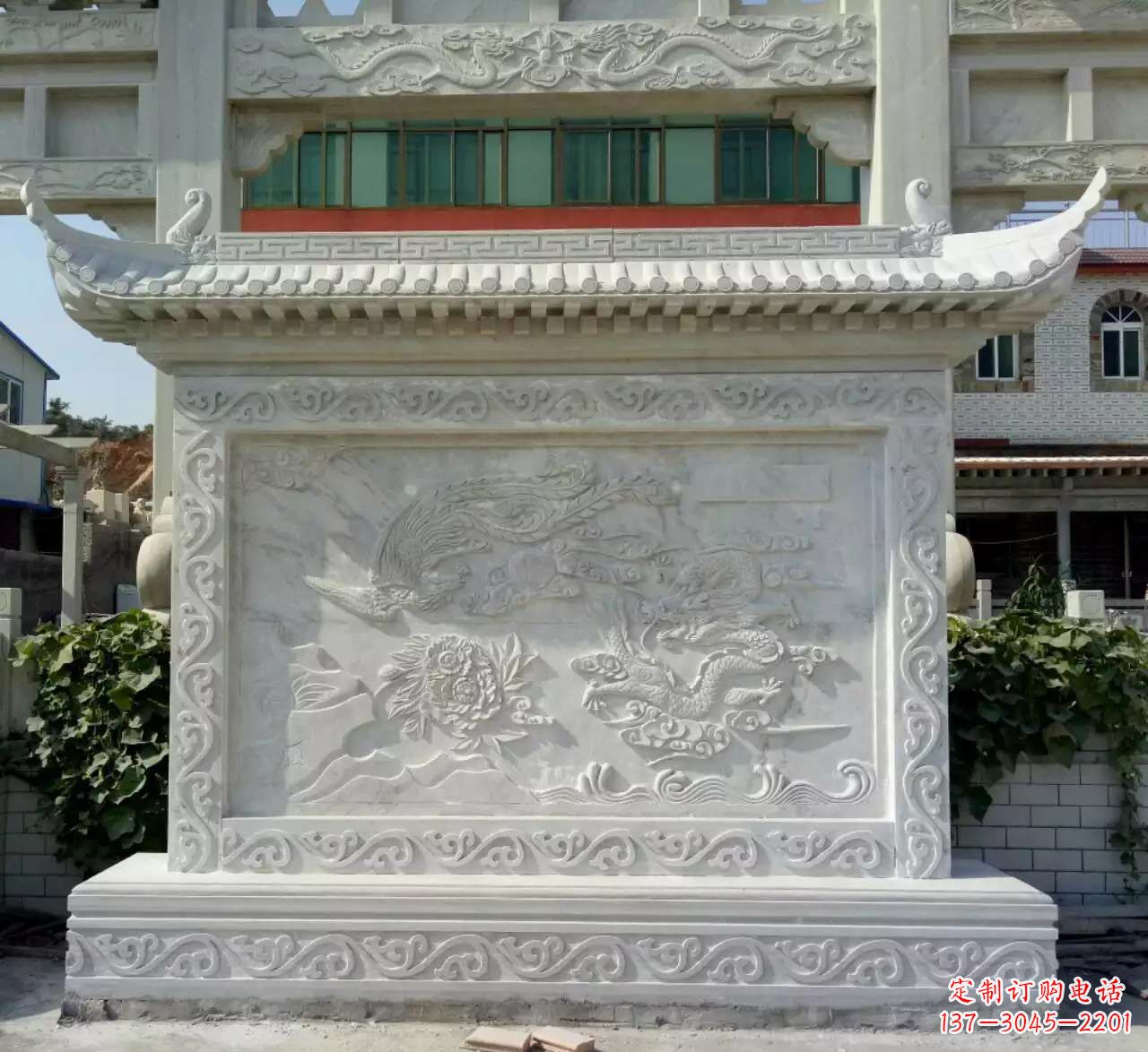 贵阳墙面影壁石雕，让龙凤陪您共度美好！