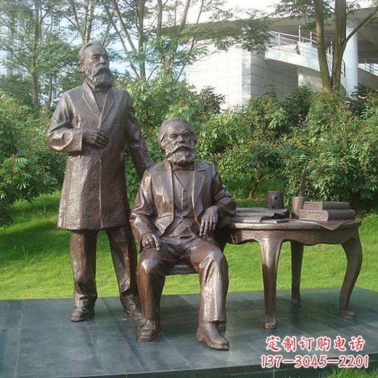 贵阳恩格斯铜雕塑，现代城市情景细节体现