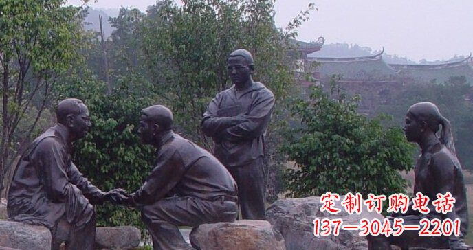 贵阳毛主席商谈国事人物园林景观铜雕