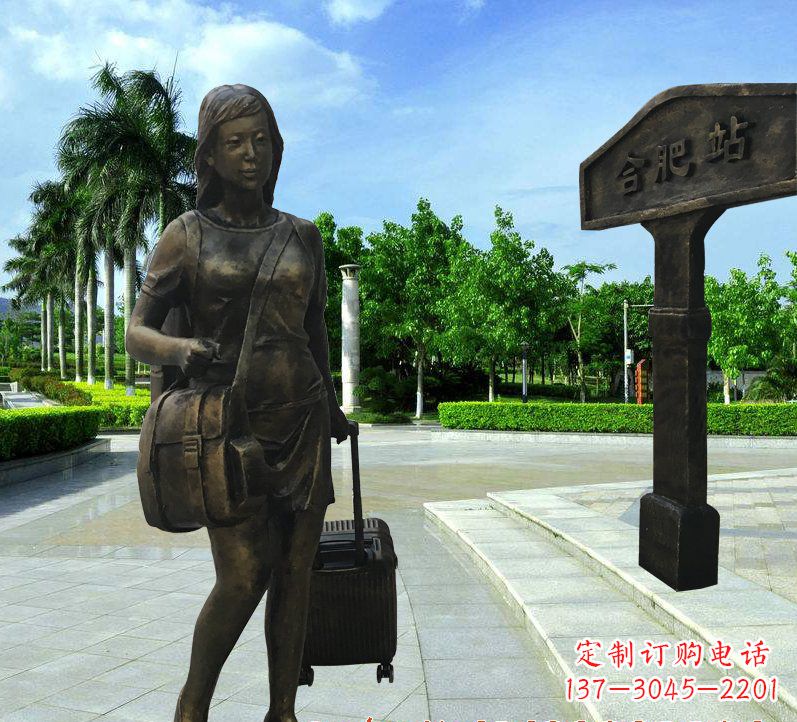 贵阳美貌铸就的美女铜雕