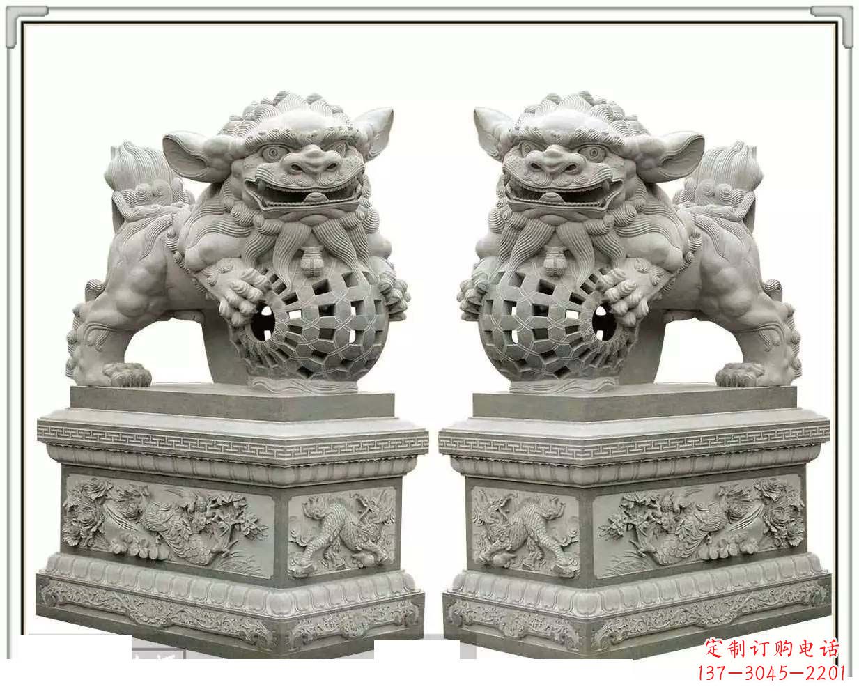 贵阳精美网球狮石雕,匠心雕刻绝美网球图案