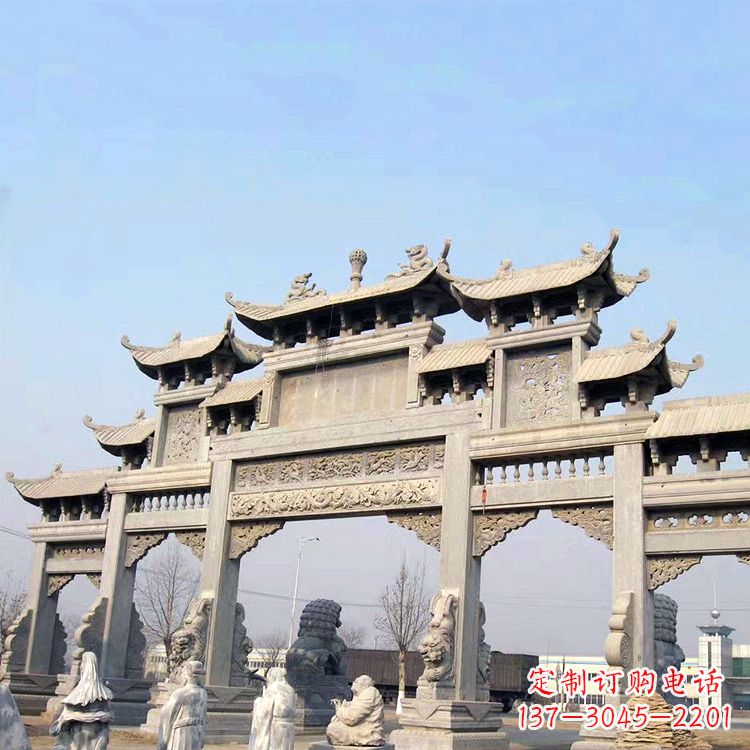 贵阳精美牌坊石雕造型精致大气