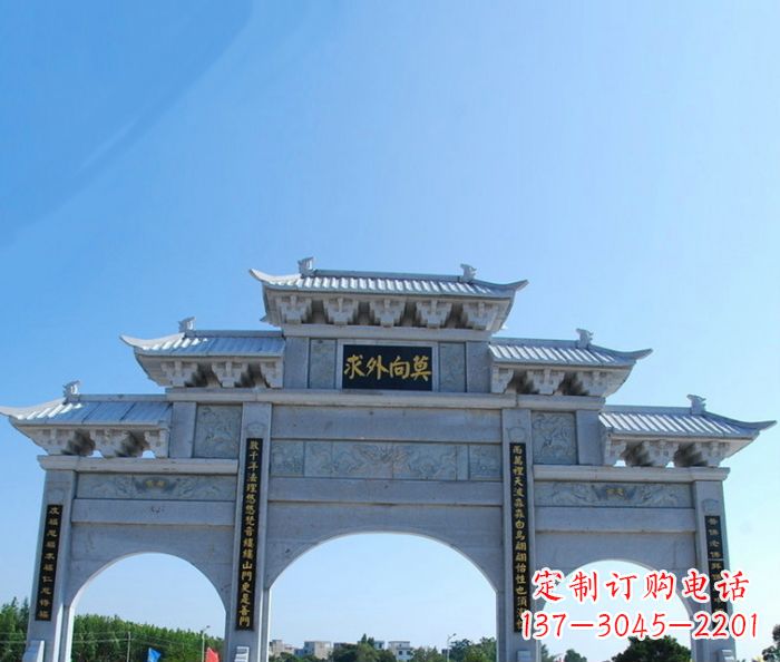 贵阳手工精美石牌坊雕塑,让您的空间更加美观!