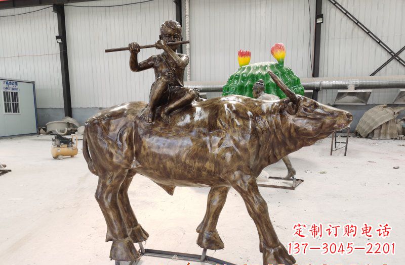 贵阳五大牧童骑牛铜雕塑