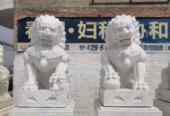 贵阳富丽堂皇的汉白玉镇宅狮子雕塑