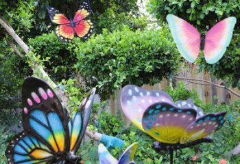 贵阳花园玻璃钢仿真蝴蝶雕塑