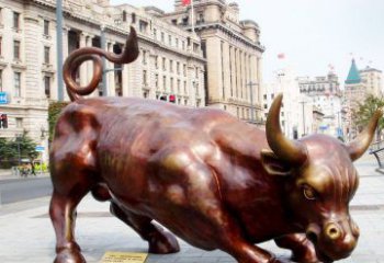 贵阳华尔街牛招财牛铜雕，拥有力量的象征