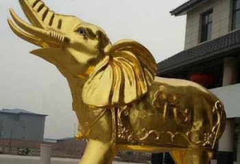 贵阳黄铜色大象铜雕，历久弥新